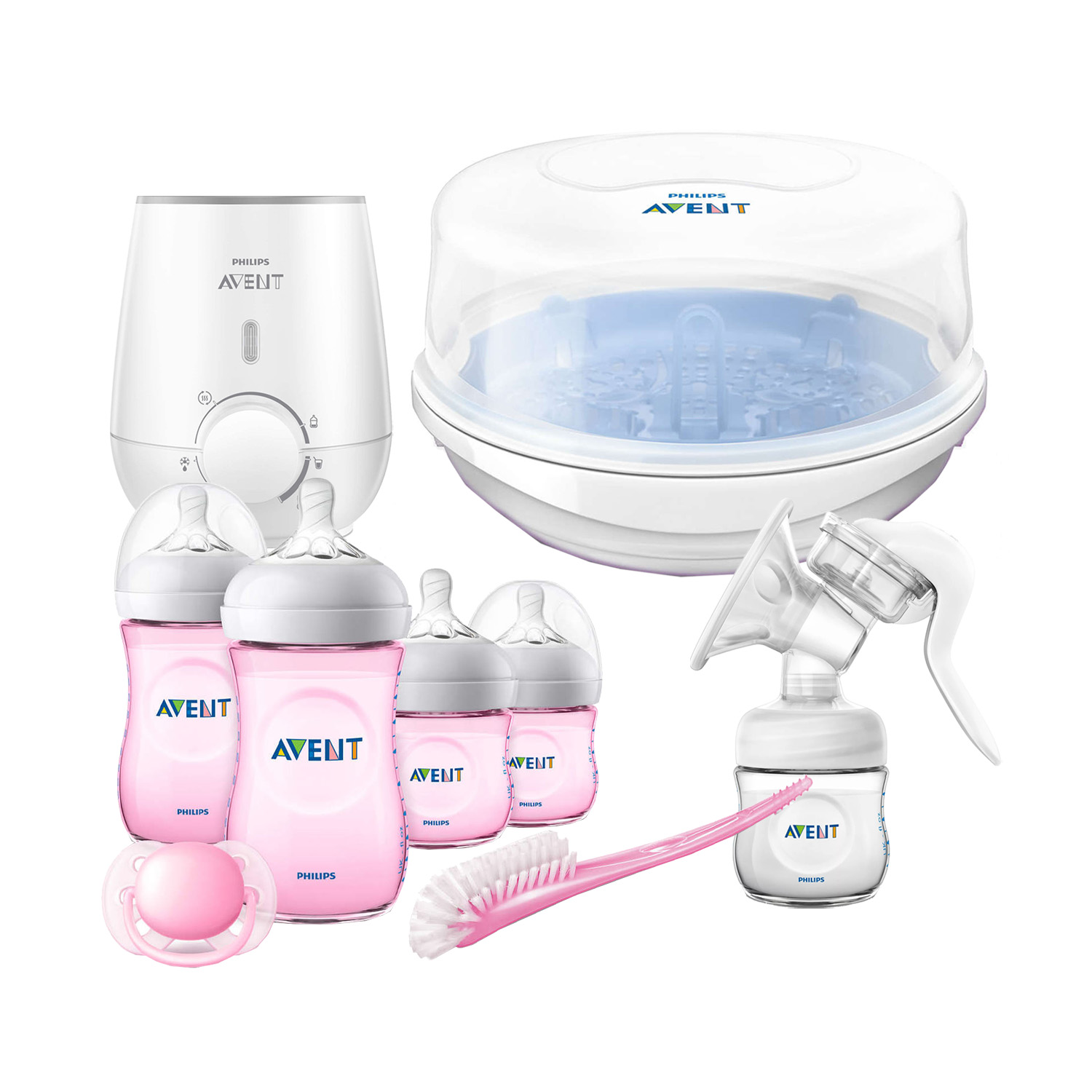 Imagen de Biberones Natural PHILIPS AVENT 2861NTRO Set Completo  Rosa 10pz